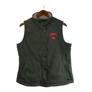 Ridgecrest Womens Canvas Sherpa Vest Size S Tracker Supply 85th Anv Green Pocket